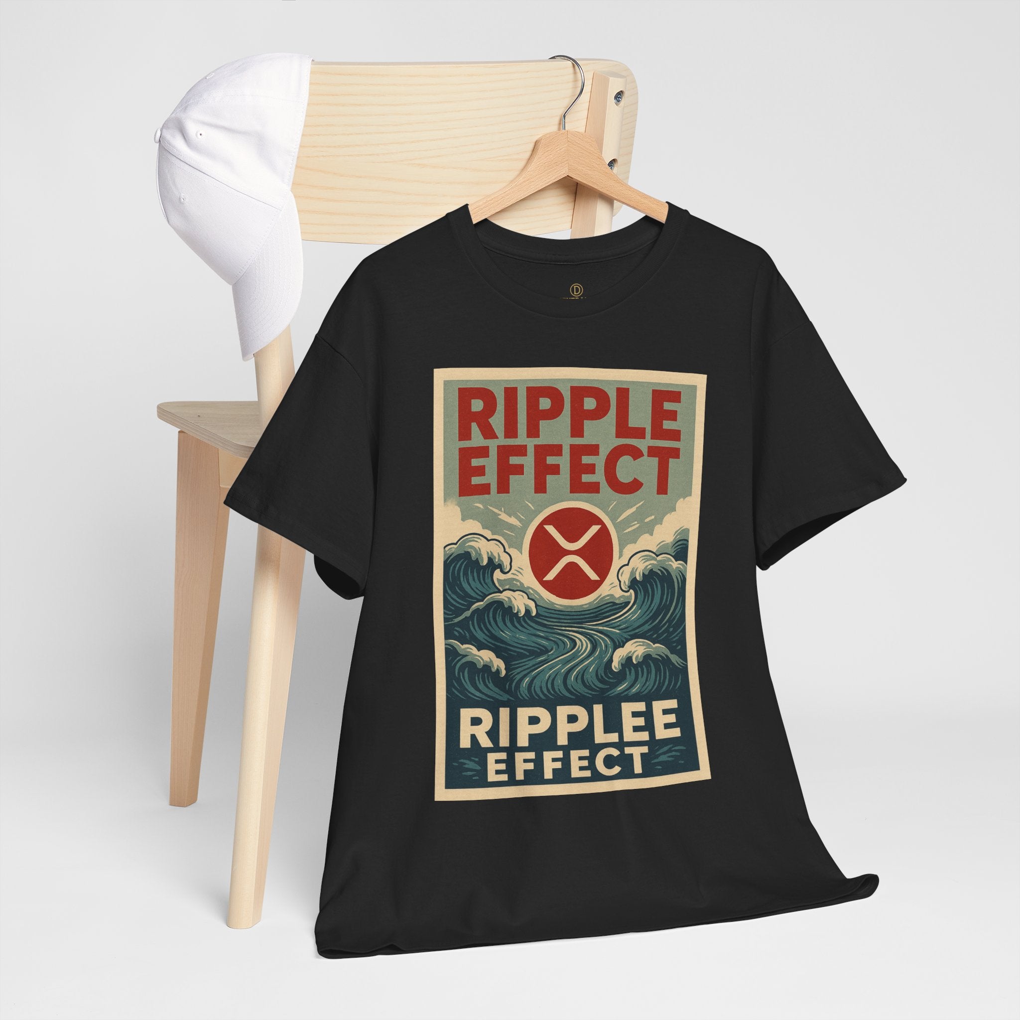 Ripple Effect Tee — Vintage Wave XRP Crypto Graphic T-Shirt