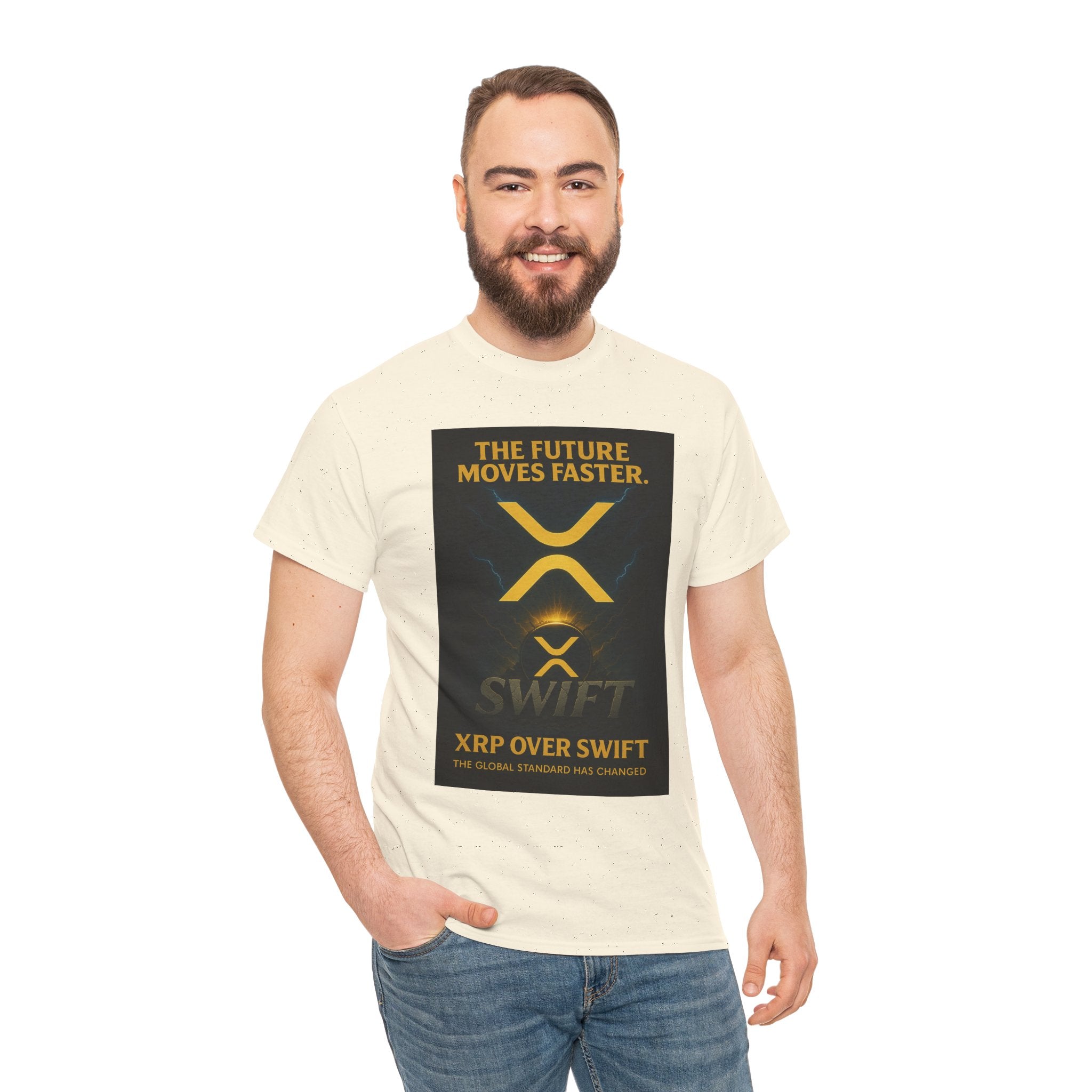 XRP Swift Crypto T-Shirt — “The Future Moves Faster” XRP Over Swift Tee