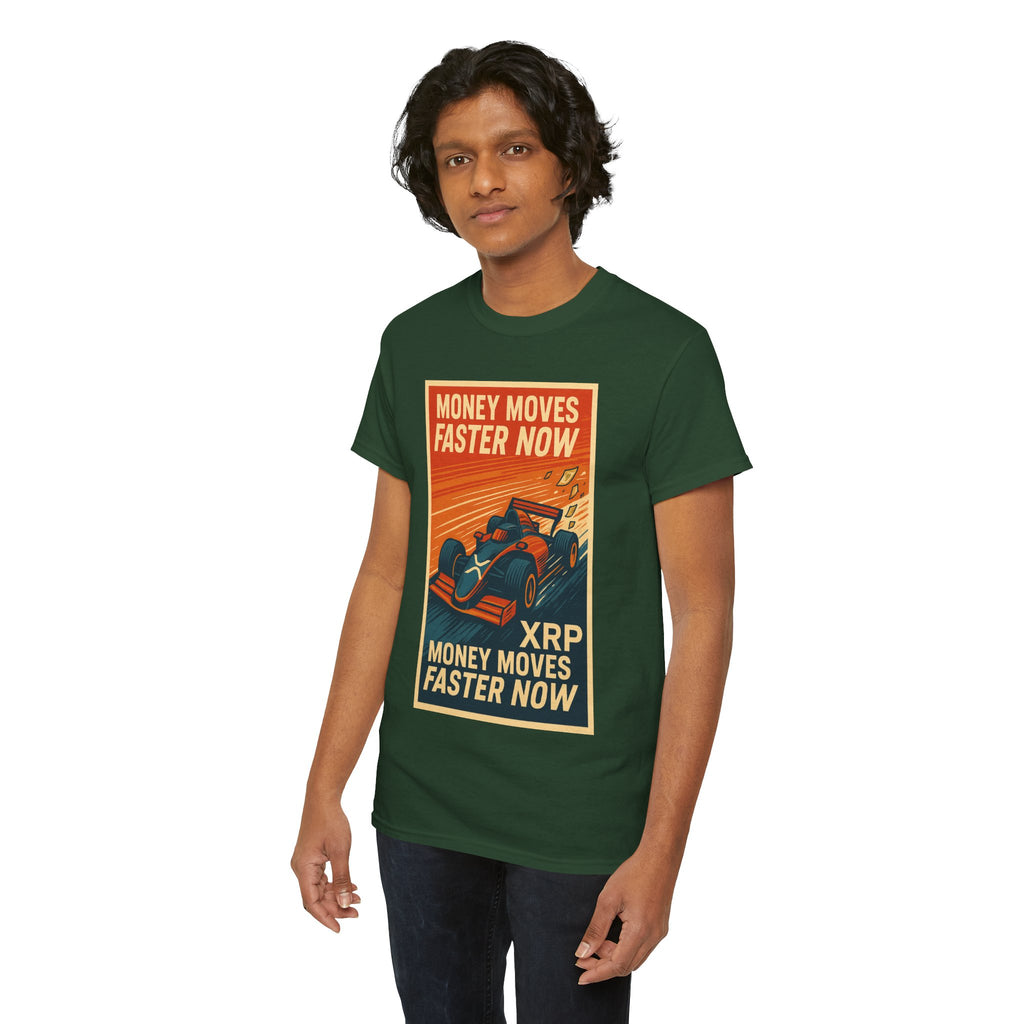 XRP 'Money Moves Faster Now' Racing Tee — Crypto Enthusiast T-Shirt