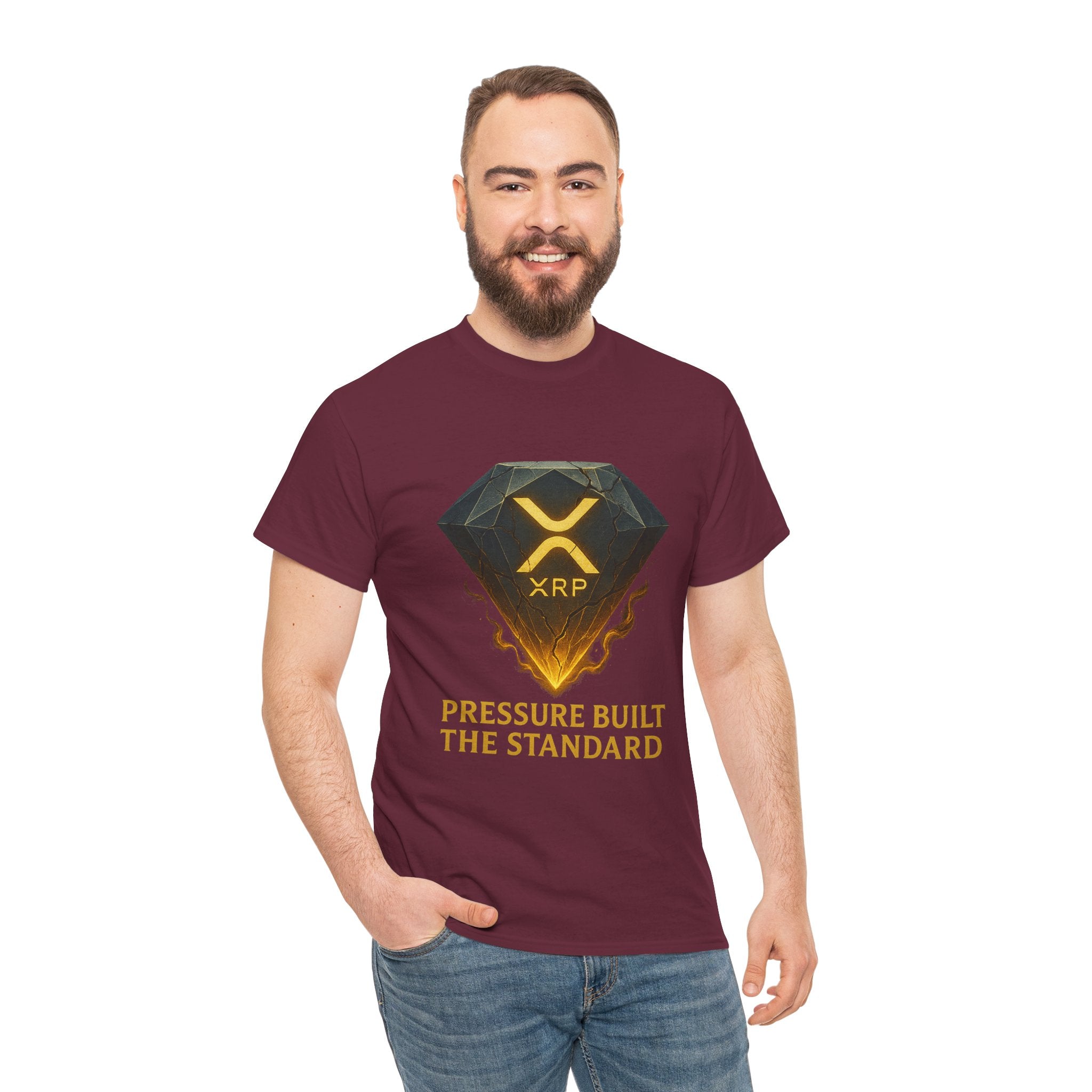XRP Diamond Tee — "Pressure Built The Standard" Crypto Graphic T‑Shirt