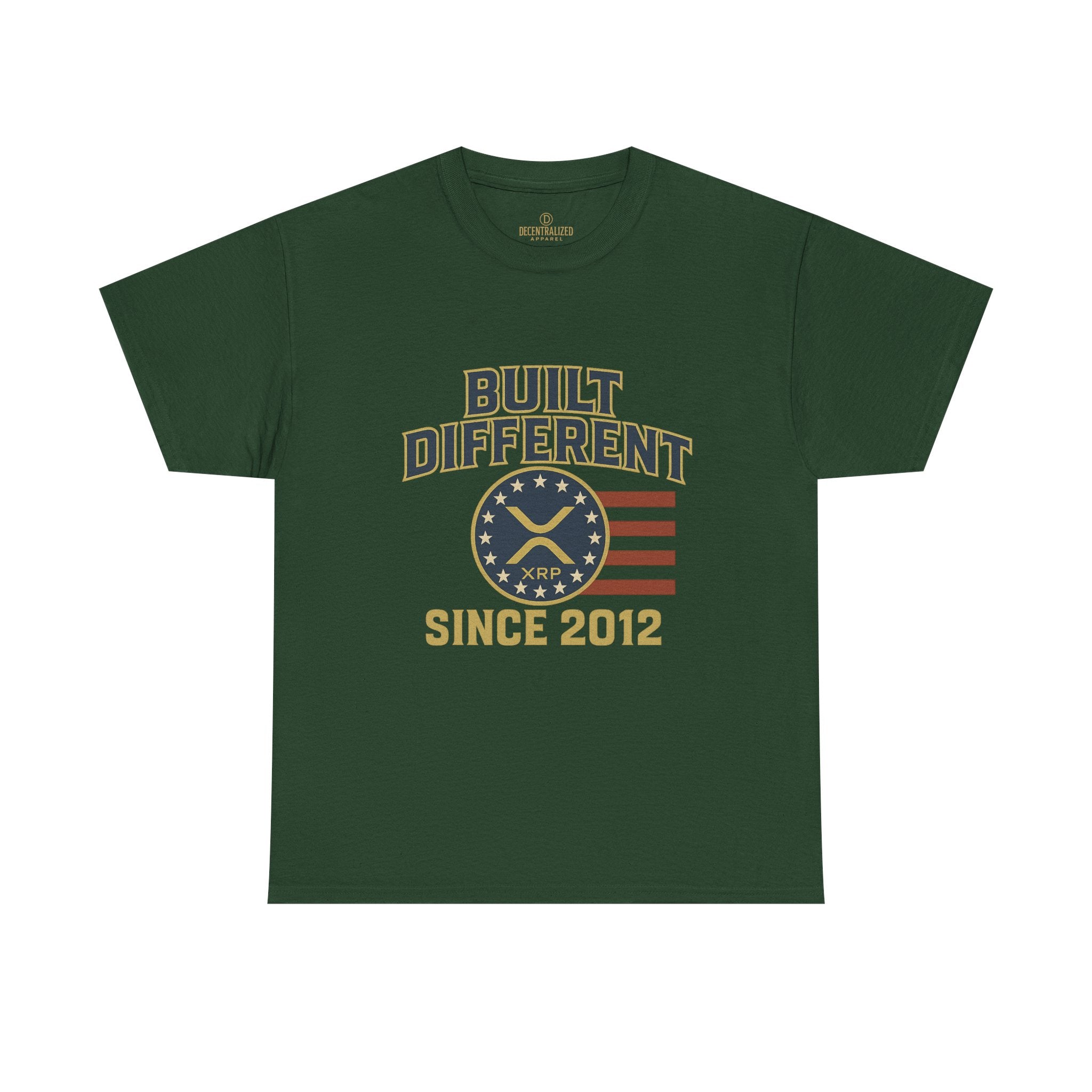 Built Different Since 2012 T-Shirt — American Flag Vintage Crew Tee
