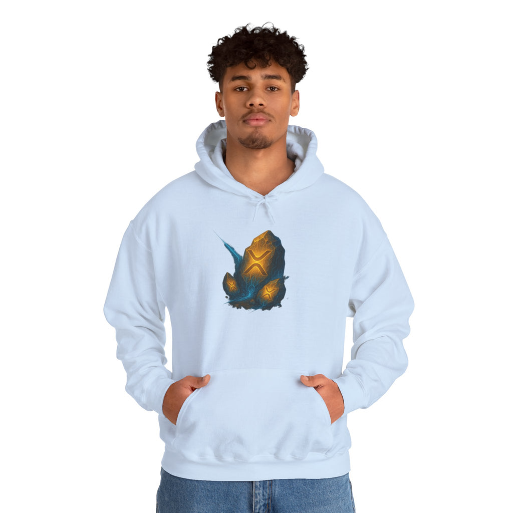 Rune Stone Hoodie — Glowing Mystic Rock Graphic Hooded Sweatshirt