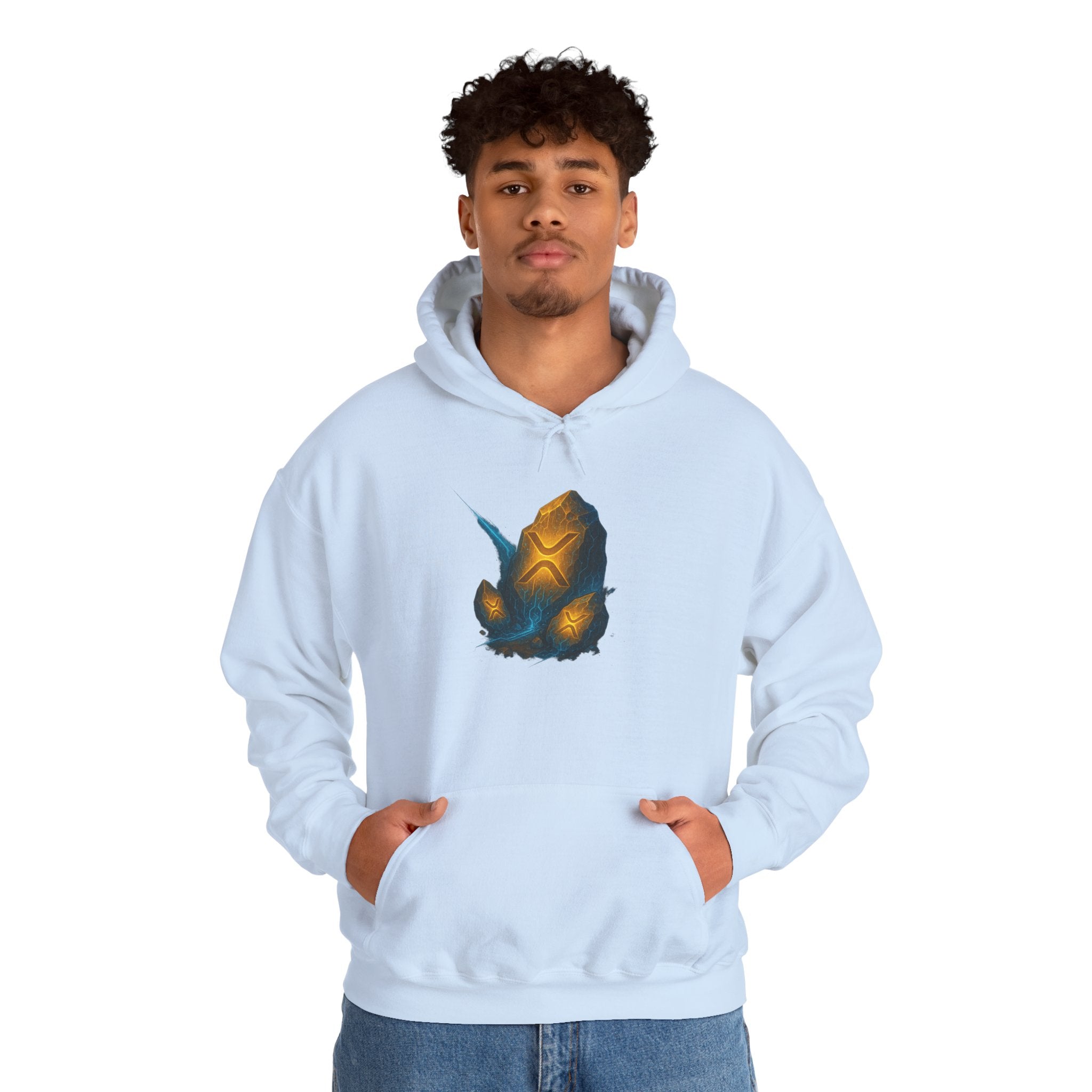 Rune Stone Hoodie — Glowing Mystic Rock Graphic Hooded Sweatshirt