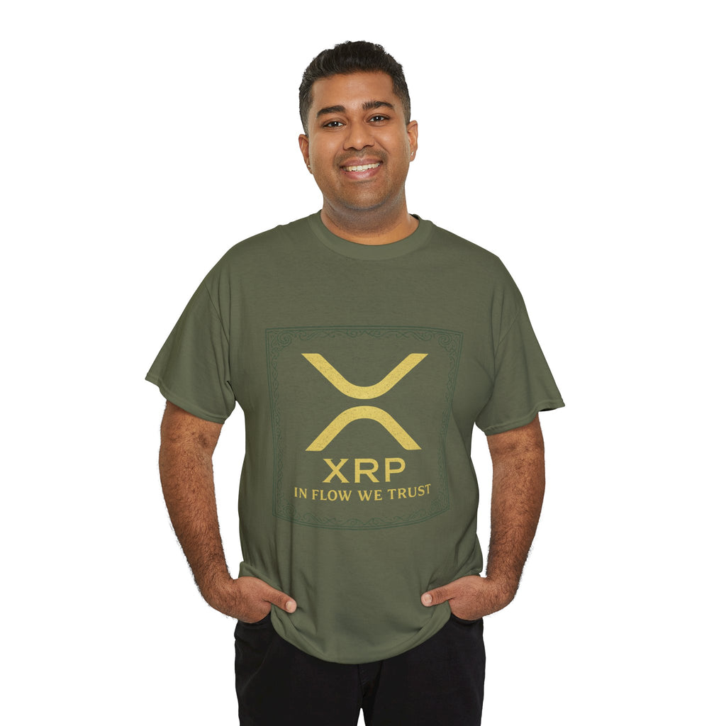 XRP Logo T-Shirt — "In Flow We Trust" Crypto Tee for Ripple Fans