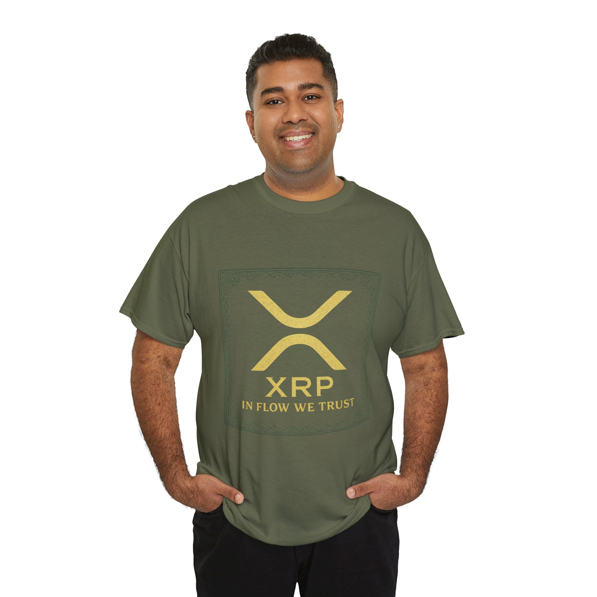 XRP Logo T-Shirt — "In Flow We Trust" Crypto Tee for Ripple Fans