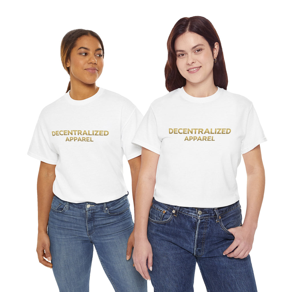 Decentralized Apparel T‑Shirt — Minimal Gold Logo Tee