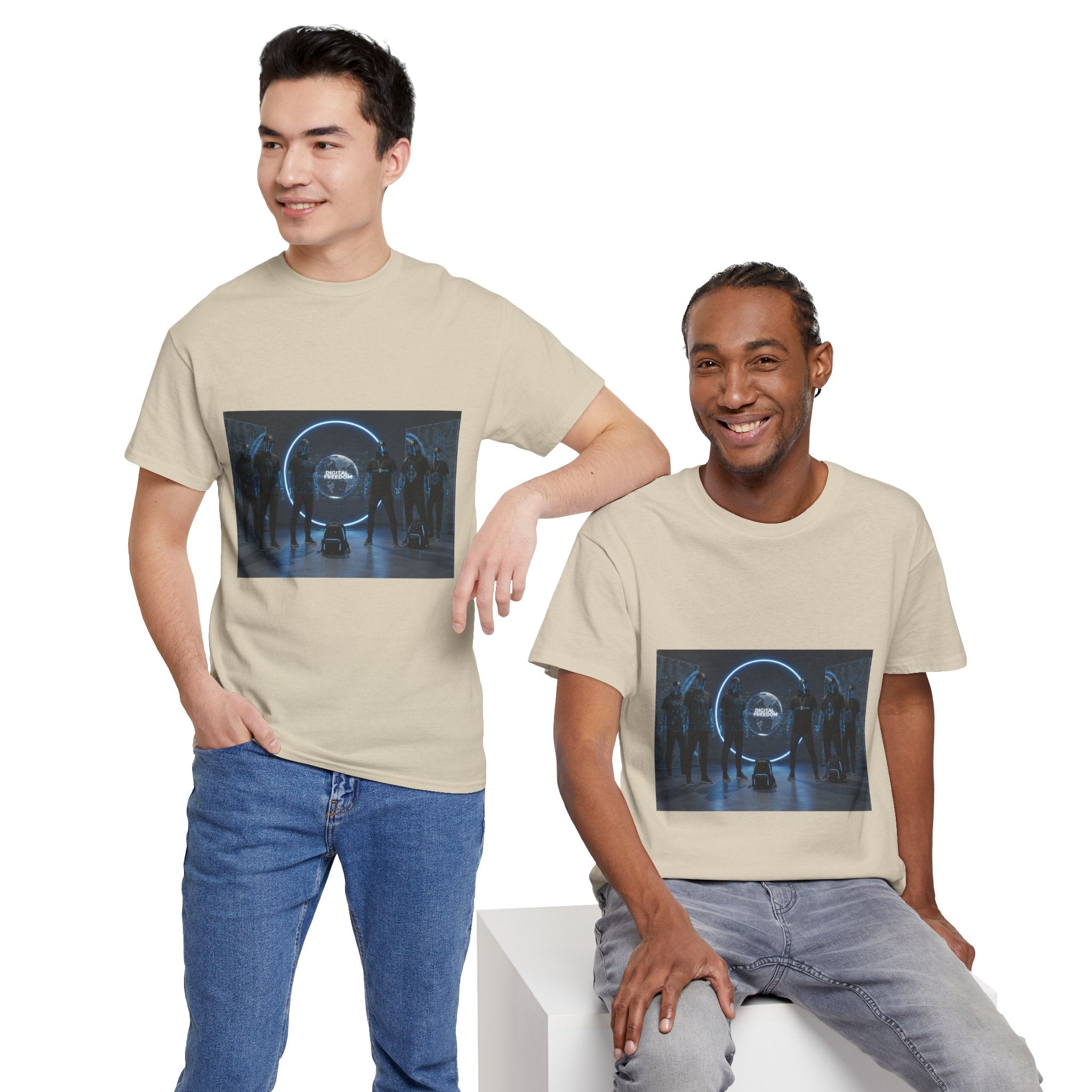 Sci‑Fi Portal Graphic Tee — Futuristic Neon Crew T-Shirt