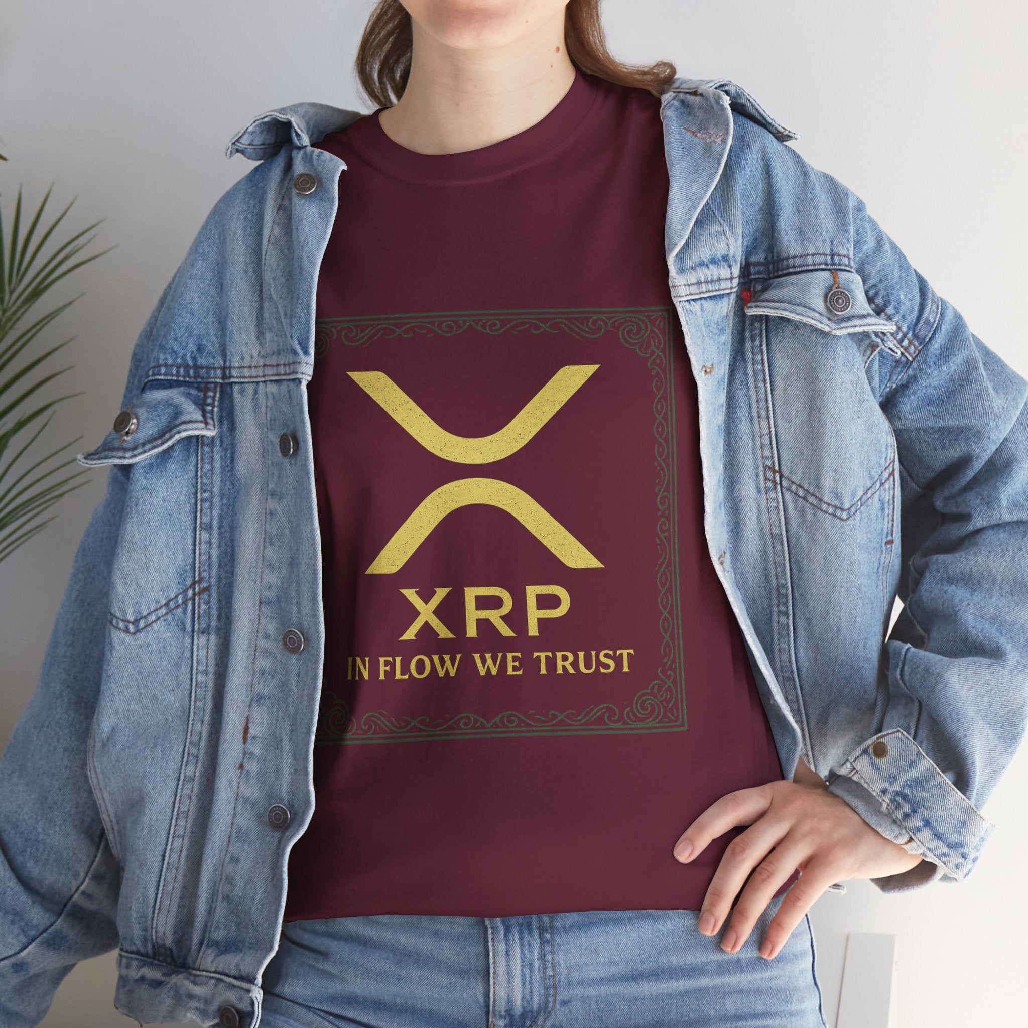 XRP Logo T-Shirt — "In Flow We Trust" Crypto Tee for Ripple Fans