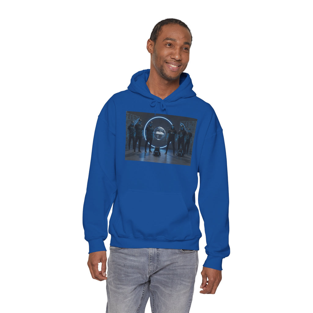 Futuristic Neon Portal Hoodie – Cyberpunk Sci‑Fi Crew Graphic Sweatshirt
