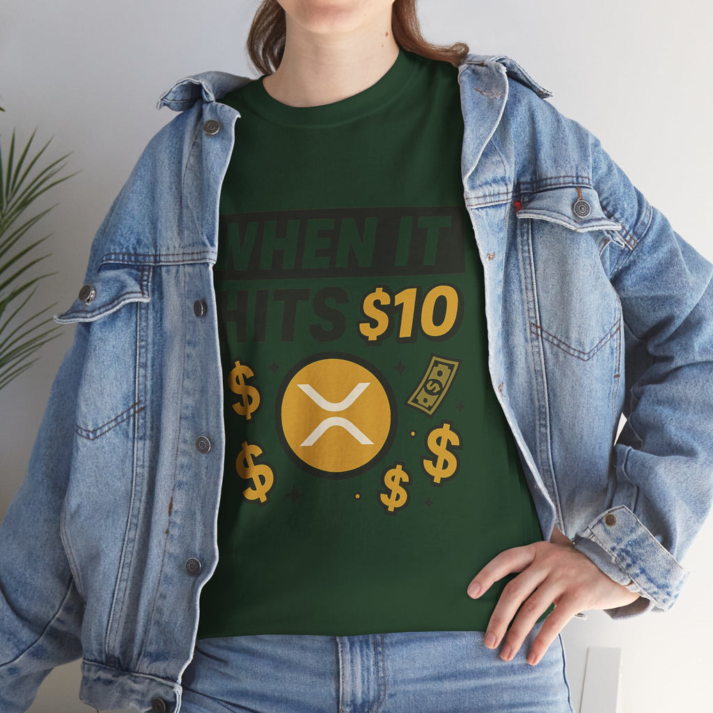 Crypto Tee - "When It Hits 10" Ripple XRP Meme Shirt
