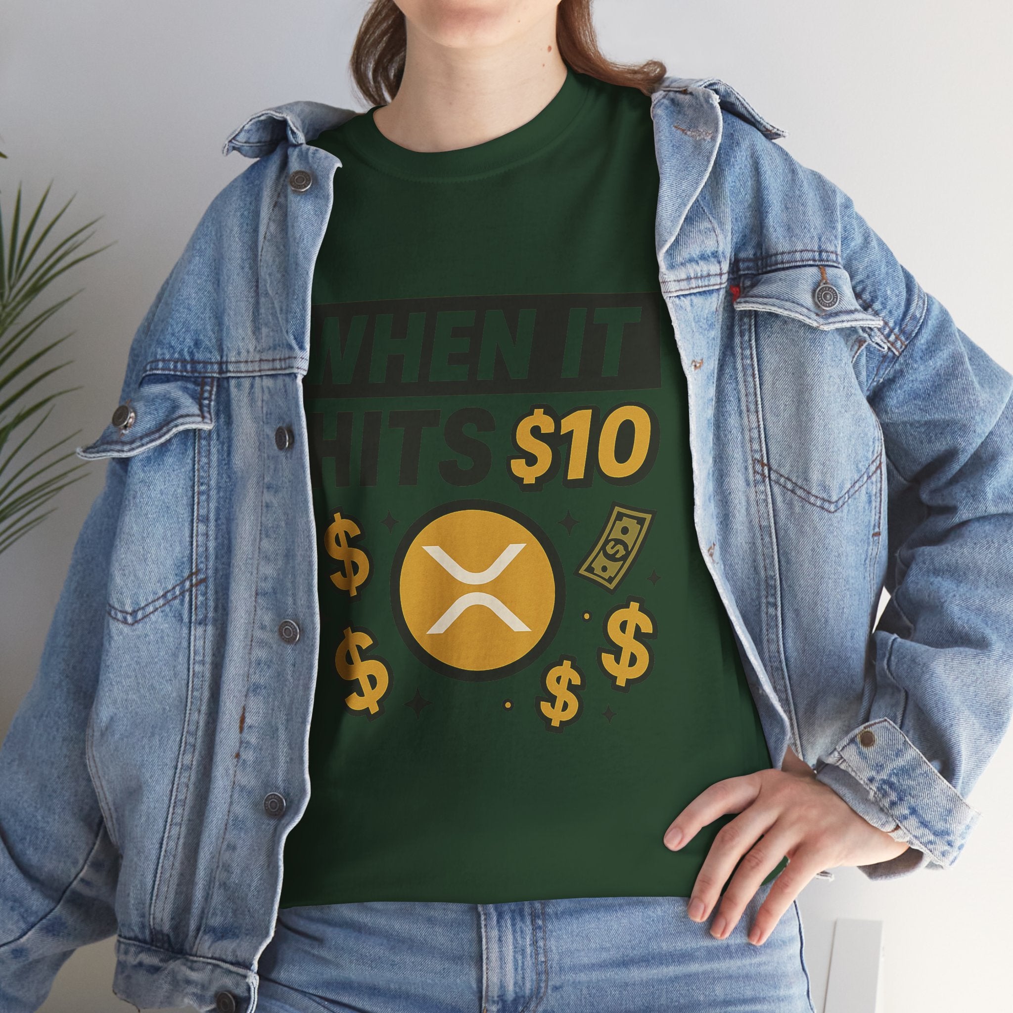 Crypto Tee - "When It Hits 10" Ripple XRP Meme Shirt