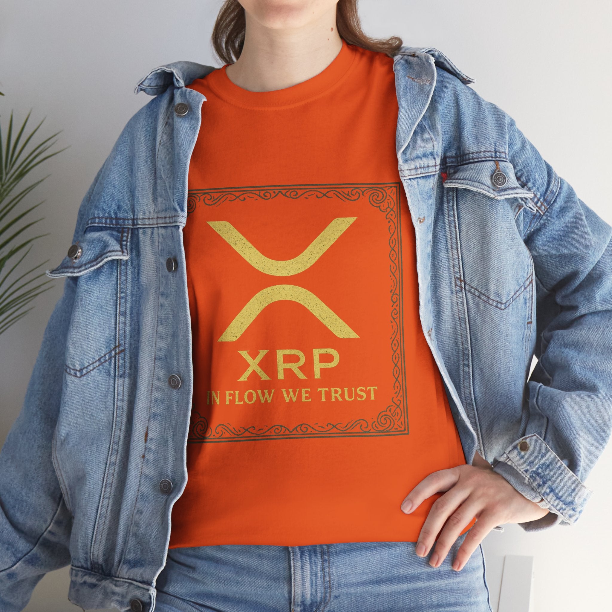 XRP Logo T-Shirt — "In Flow We Trust" Crypto Tee for Ripple Fans