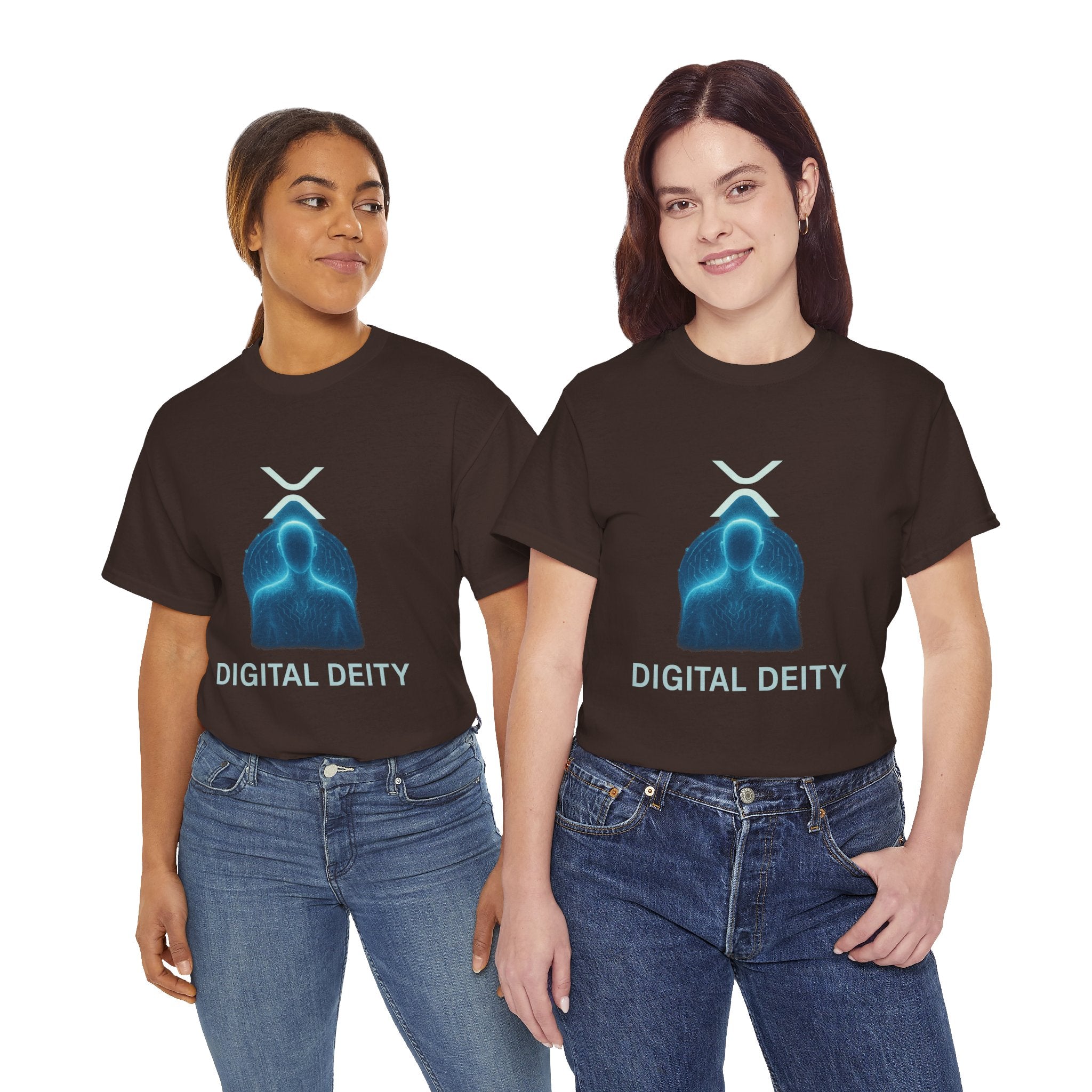 Digital Deity T‑Shirt — Futuristic Neon Tech Hoodie Tee