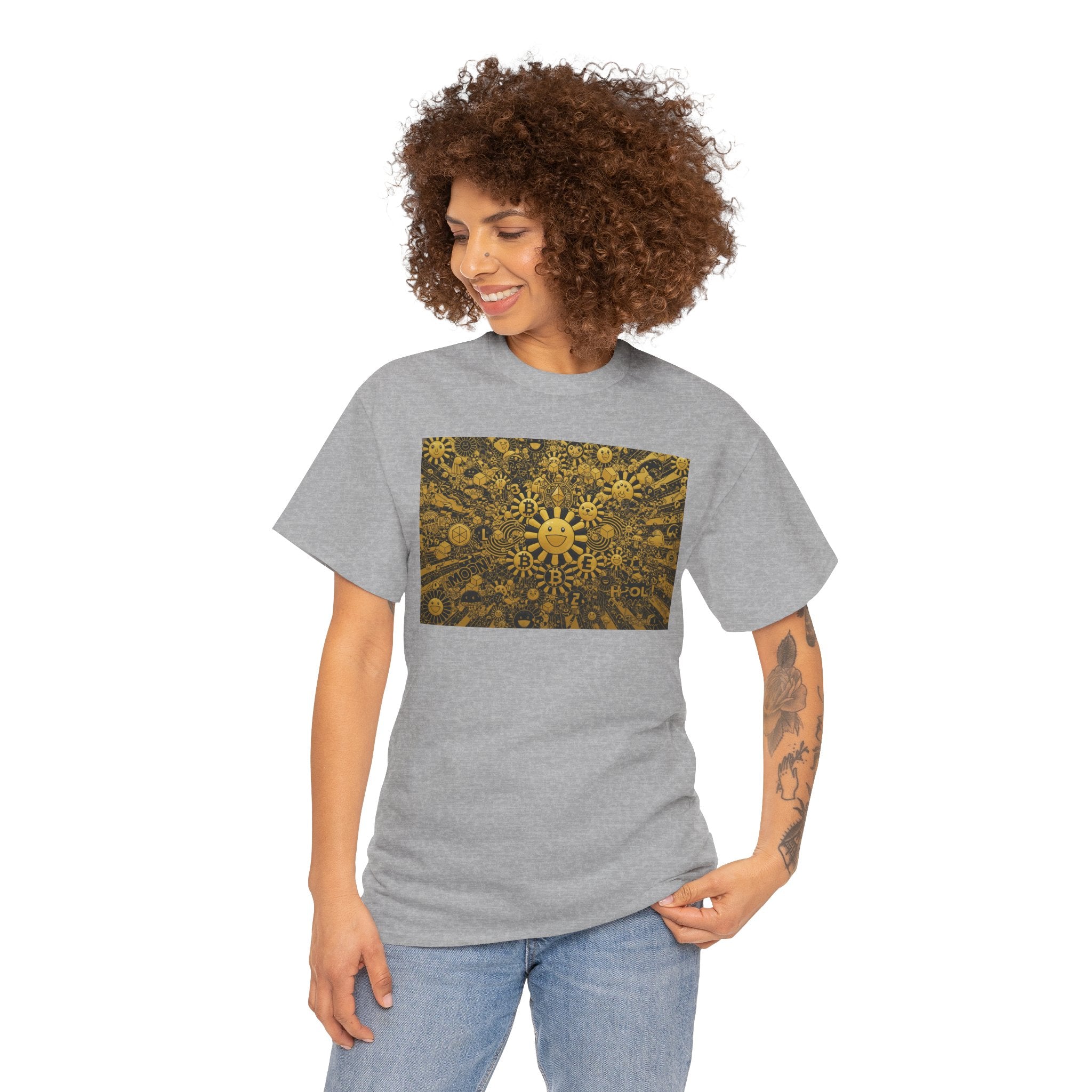 Sunflower Burst T‑Shirt — Golden Sunflower Pattern Tee