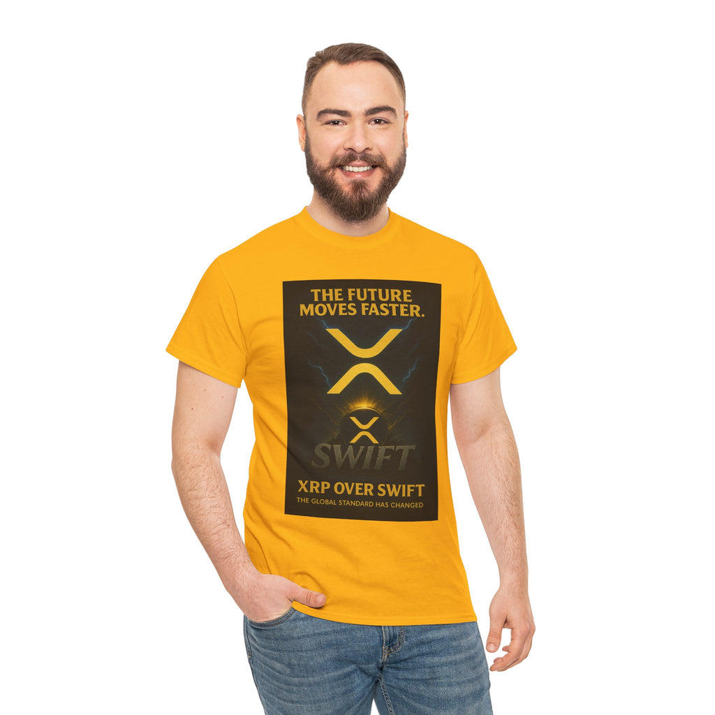 XRP Swift Crypto T-Shirt — “The Future Moves Faster” XRP Over Swift Tee