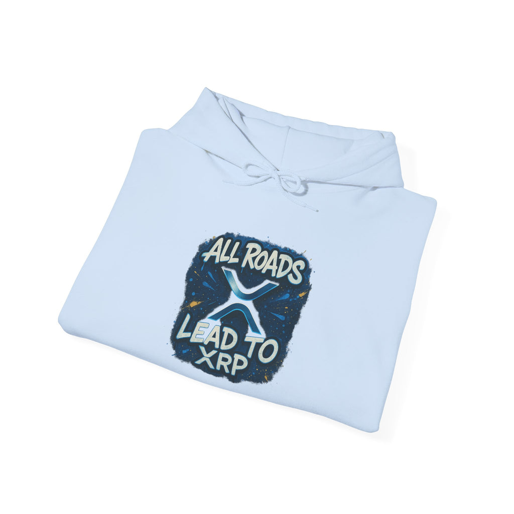 All Roads Lead to XRP Hoodie – Crypto Ripple Logo Sweatshirt
