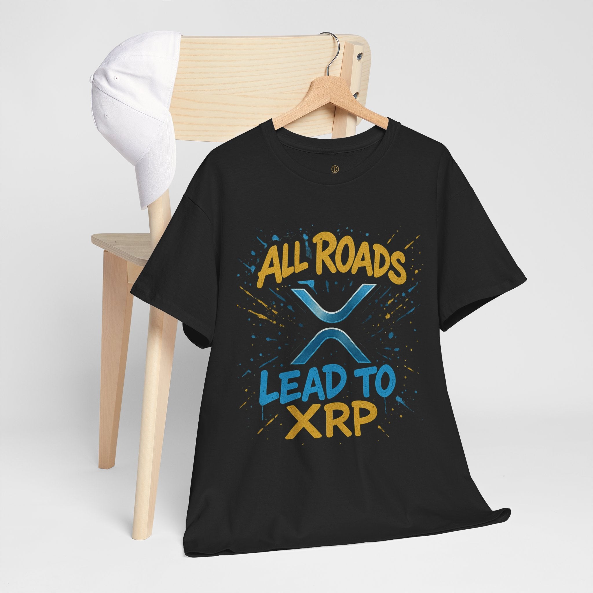 XRP Crypto Tee — "All Roads Lead to XRP" Casual Cryptocurrency Shirt