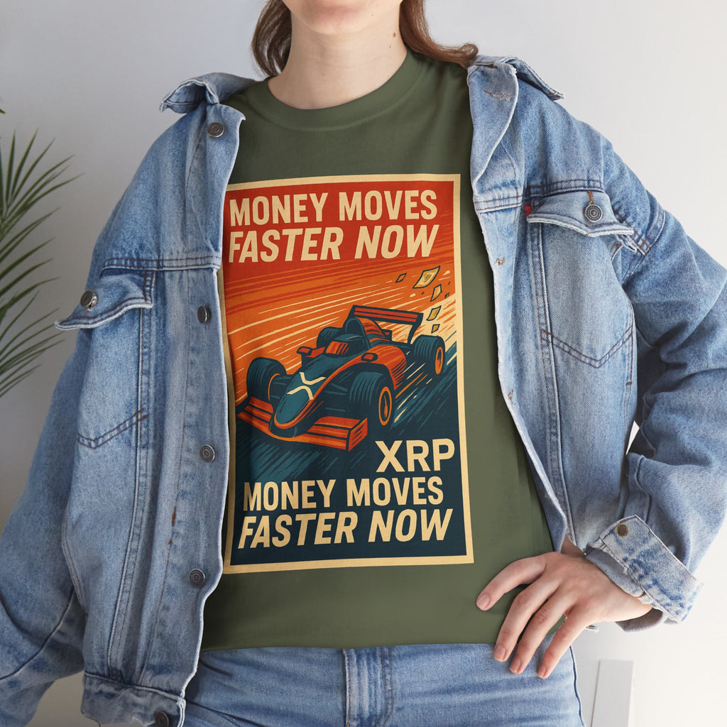 XRP 'Money Moves Faster Now' Racing Tee — Crypto Enthusiast T-Shirt