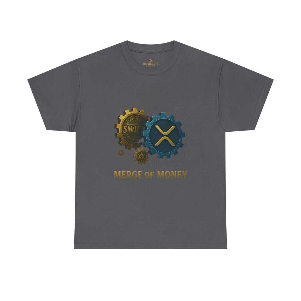 Merge of Money Tee - Cryptocurrency Gears XRP & SWI Crypto T-Shirt