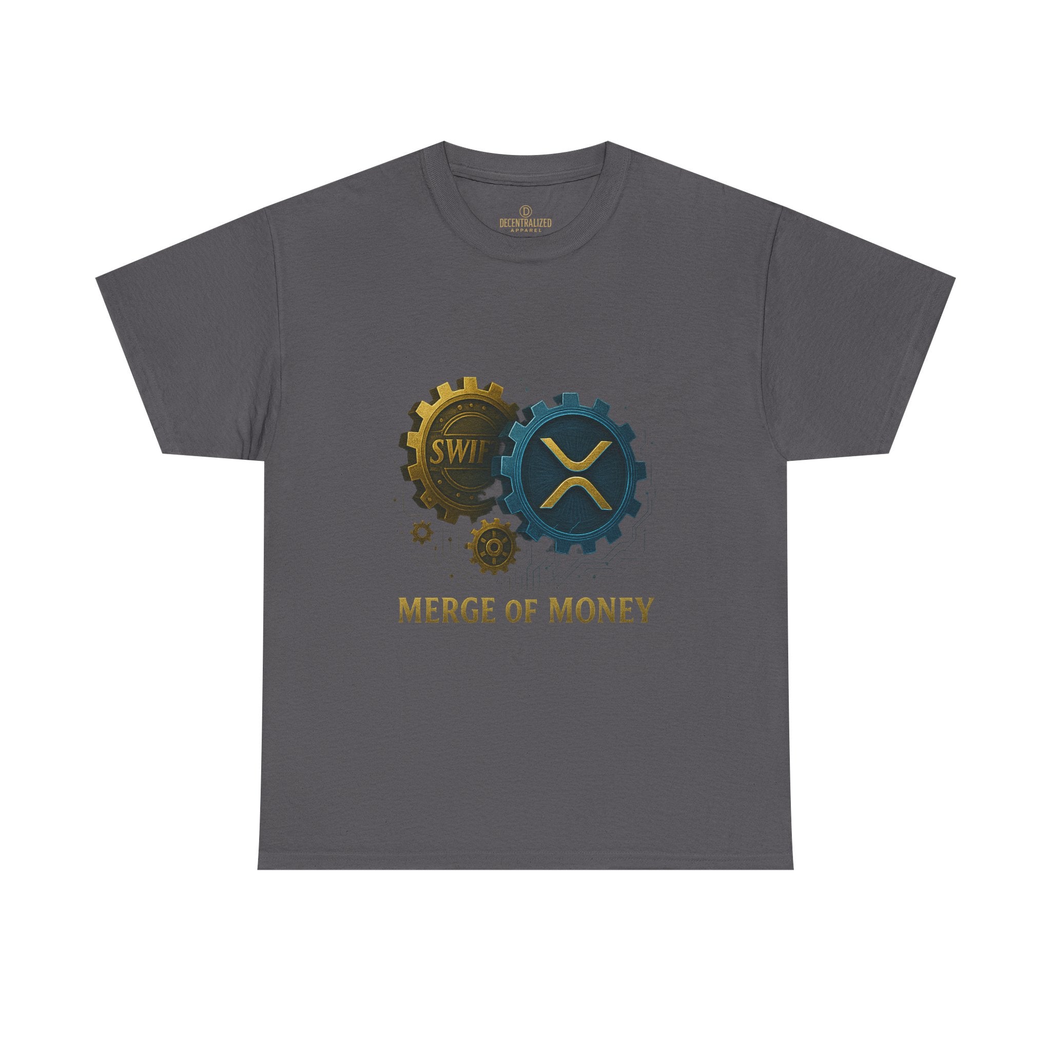 Merge of Money Tee - Cryptocurrency Gears XRP & SWI Crypto T-Shirt