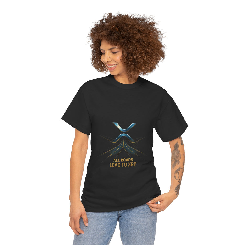 All Roads Lead to XRP T-Shirt — Crypto Ripple Logo Tee