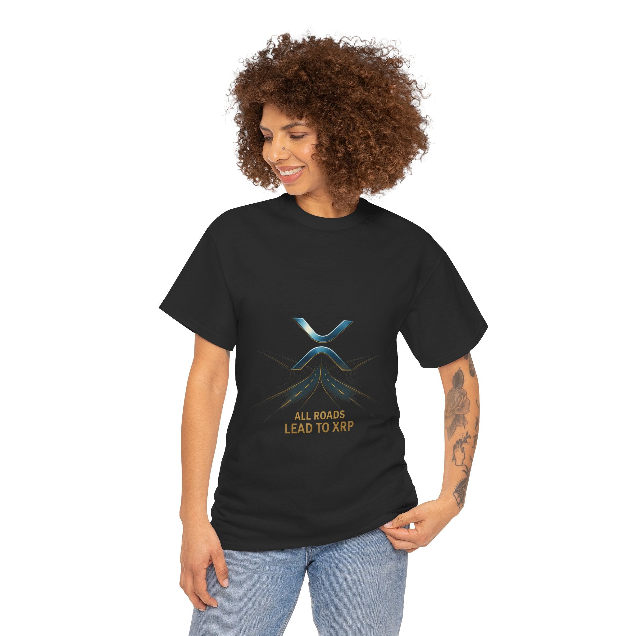 All Roads Lead to XRP T-Shirt — Crypto Ripple Logo Tee