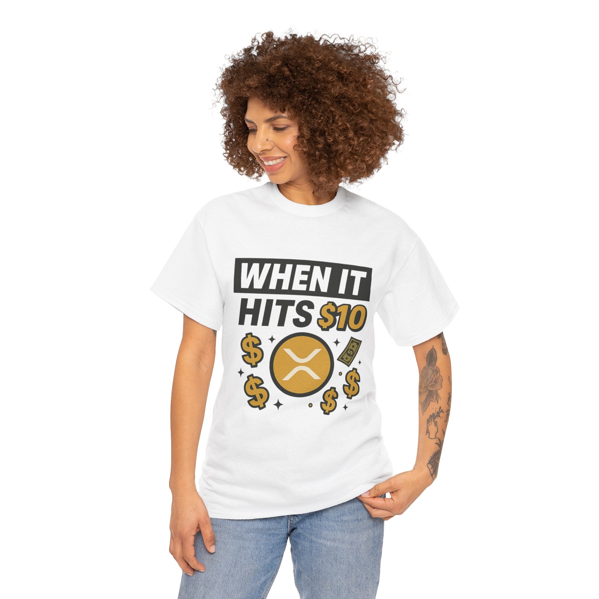 Crypto Tee - "When It Hits 10" Ripple XRP Meme Shirt