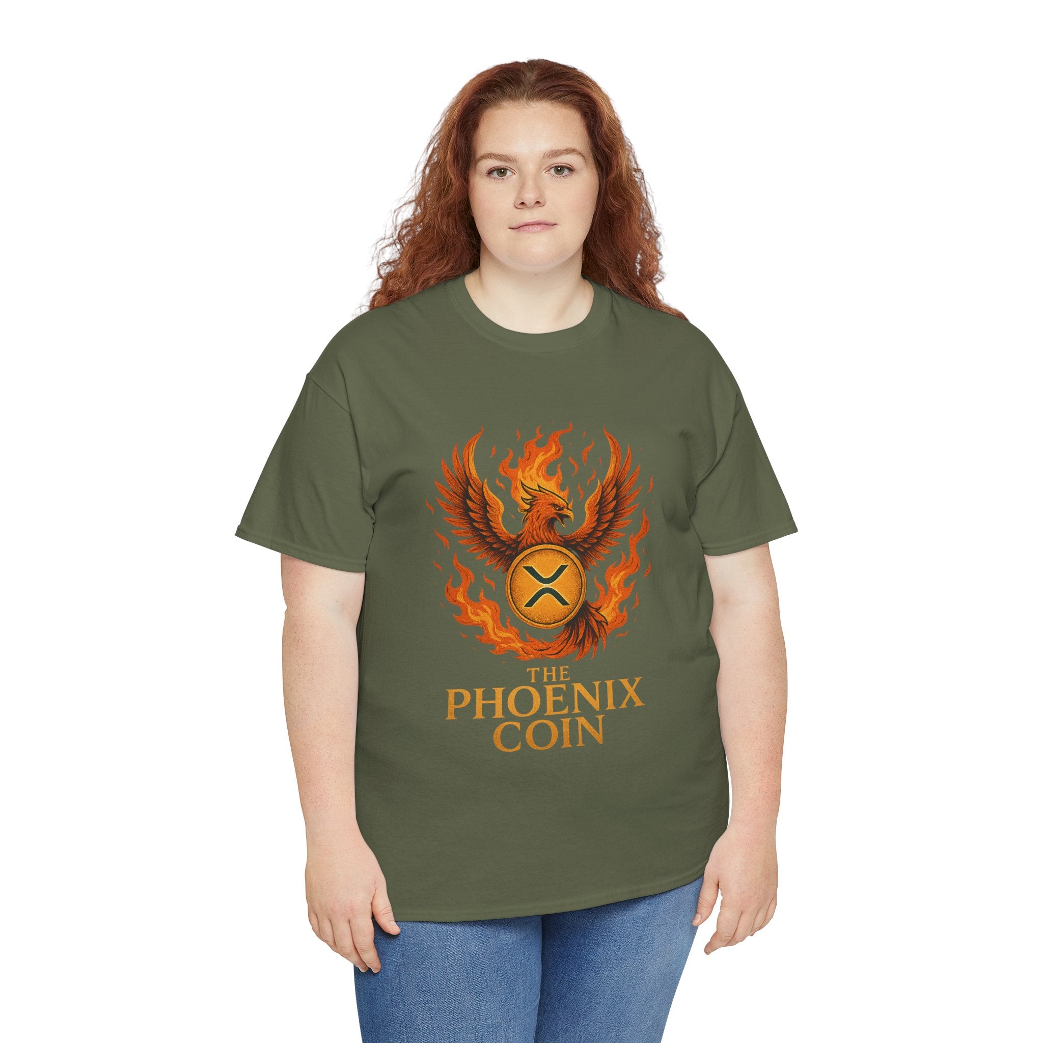 Phoenix Coin T‑Shirt — Fiery Phoenix Crypto Logo Tee