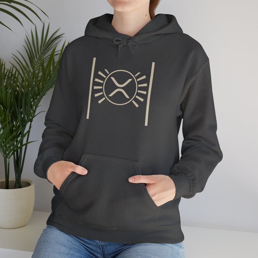 XRP Minimalist Logo Hoodie — Crypto Sun Symbol Sweatshirt