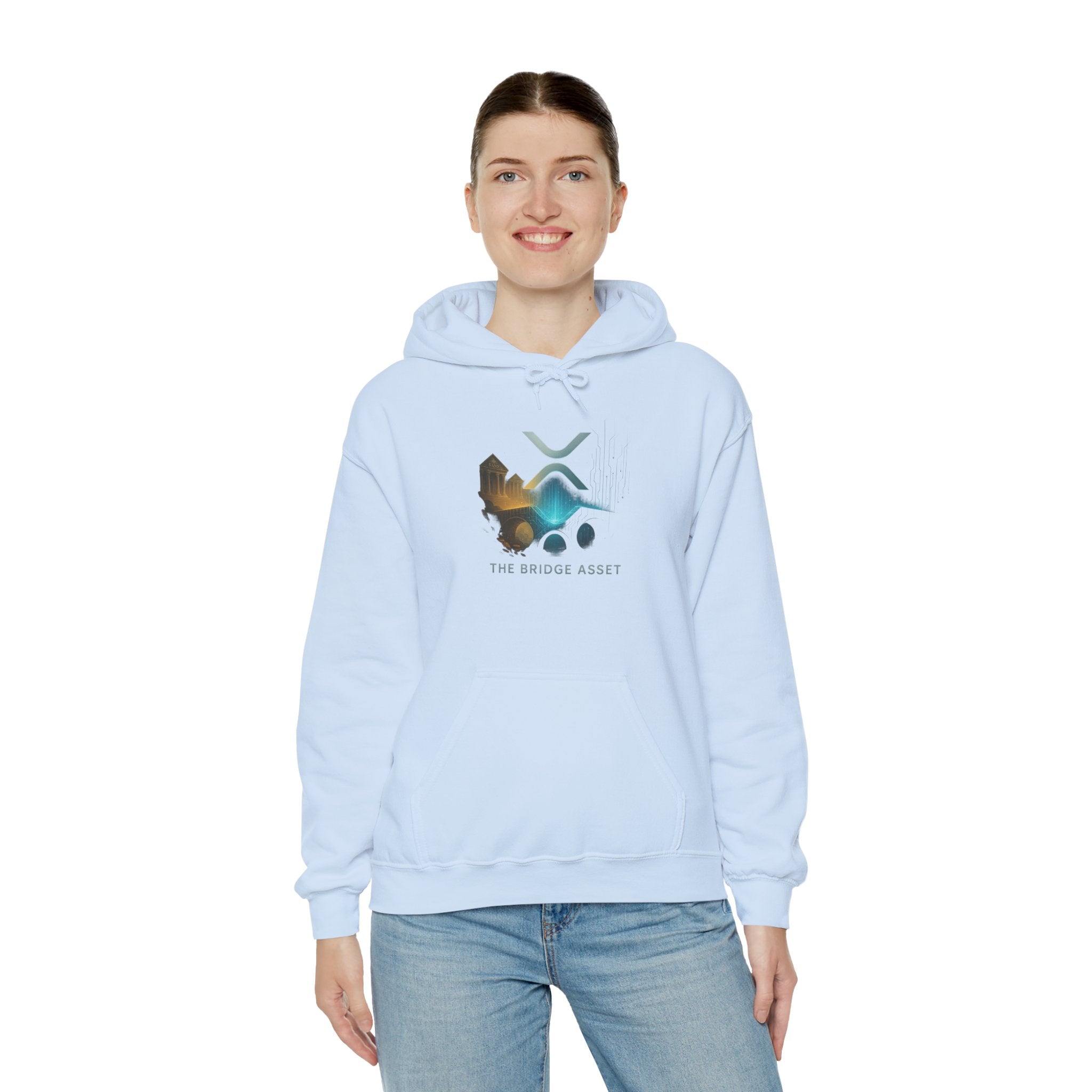 Bridge Asset Logo Hoodie — Minimal Crypto XRP Design