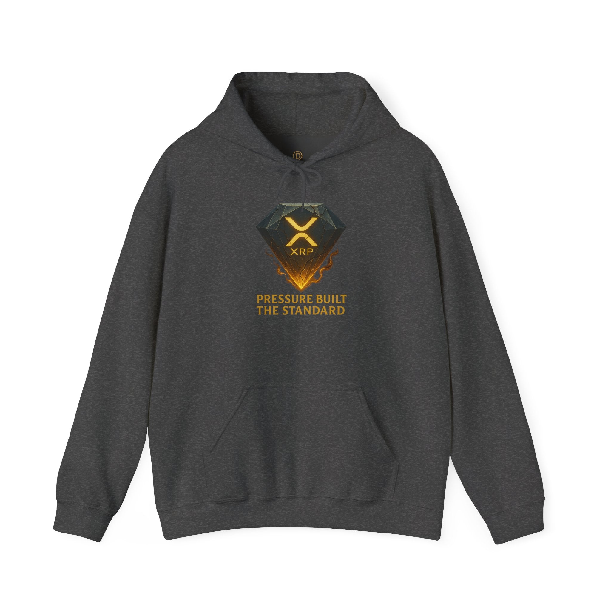 XRP Crypto Hoodie — "Pressure Built The Standard" Logo Pullover