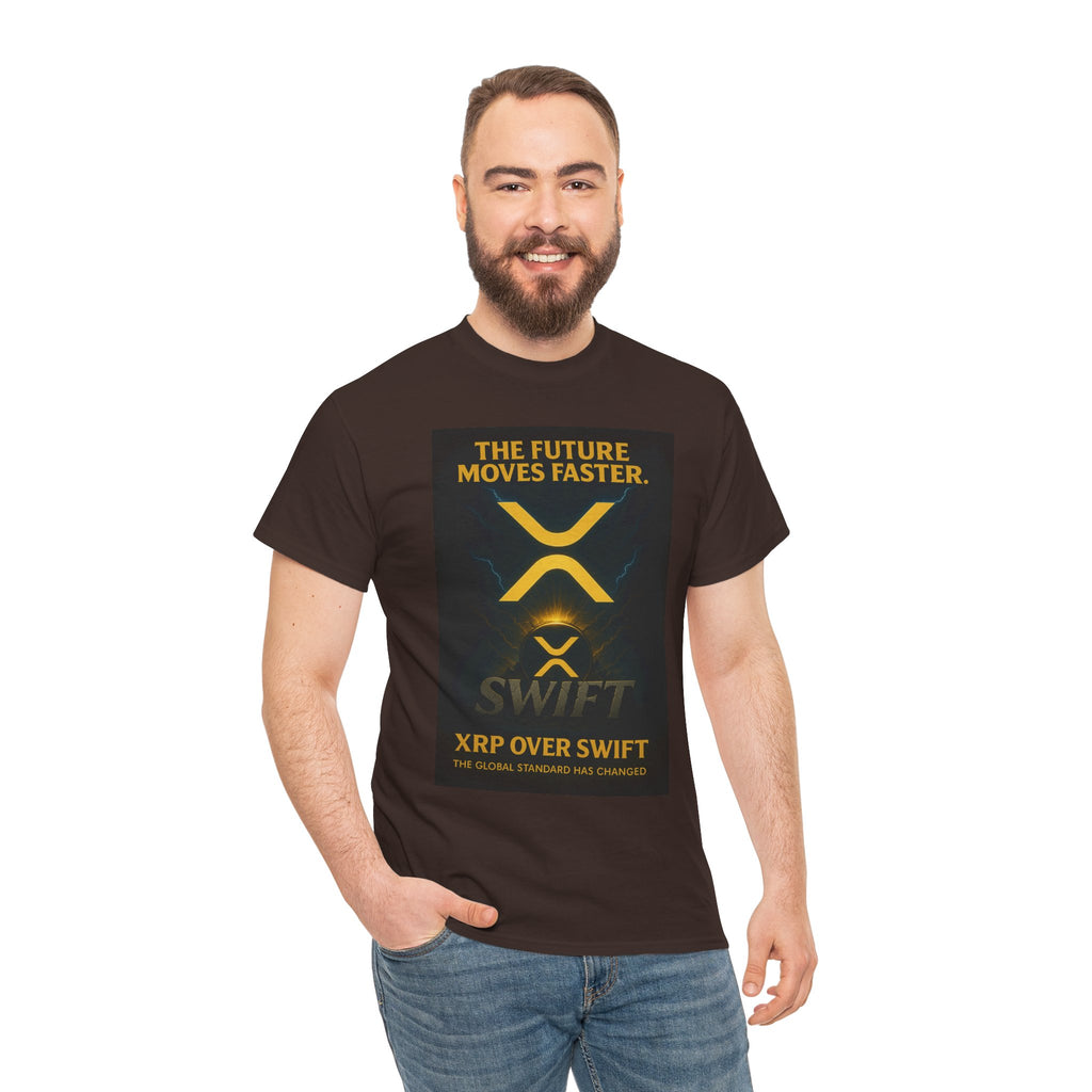 XRP Swift Crypto T-Shirt — “The Future Moves Faster” XRP Over Swift Tee