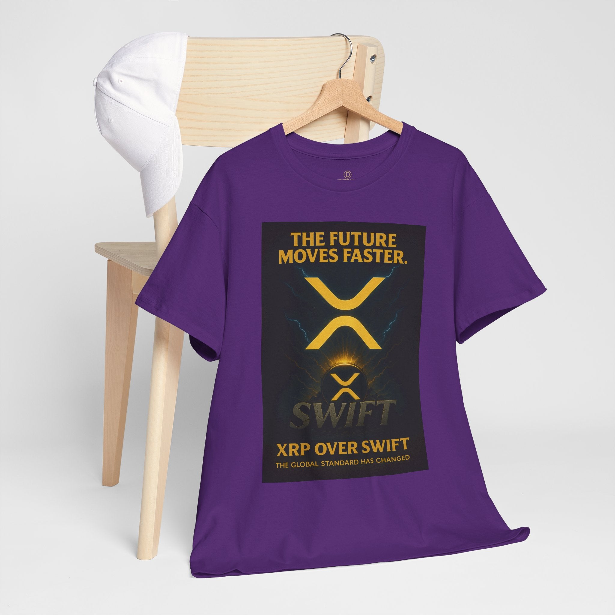 XRP Swift Crypto T-Shirt — “The Future Moves Faster” XRP Over Swift Tee
