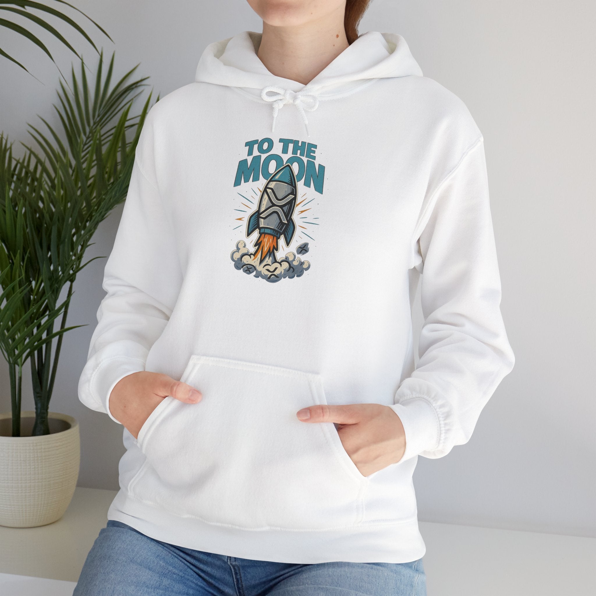 Hoodie — 'To The Moon' Rocket Graphic Pullover