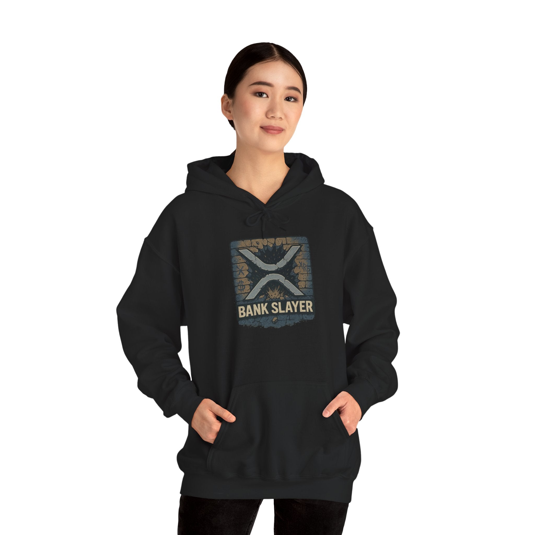 Bank Slayer Hoodie - Vintage Tactical Crest Graphic Sweatshirt