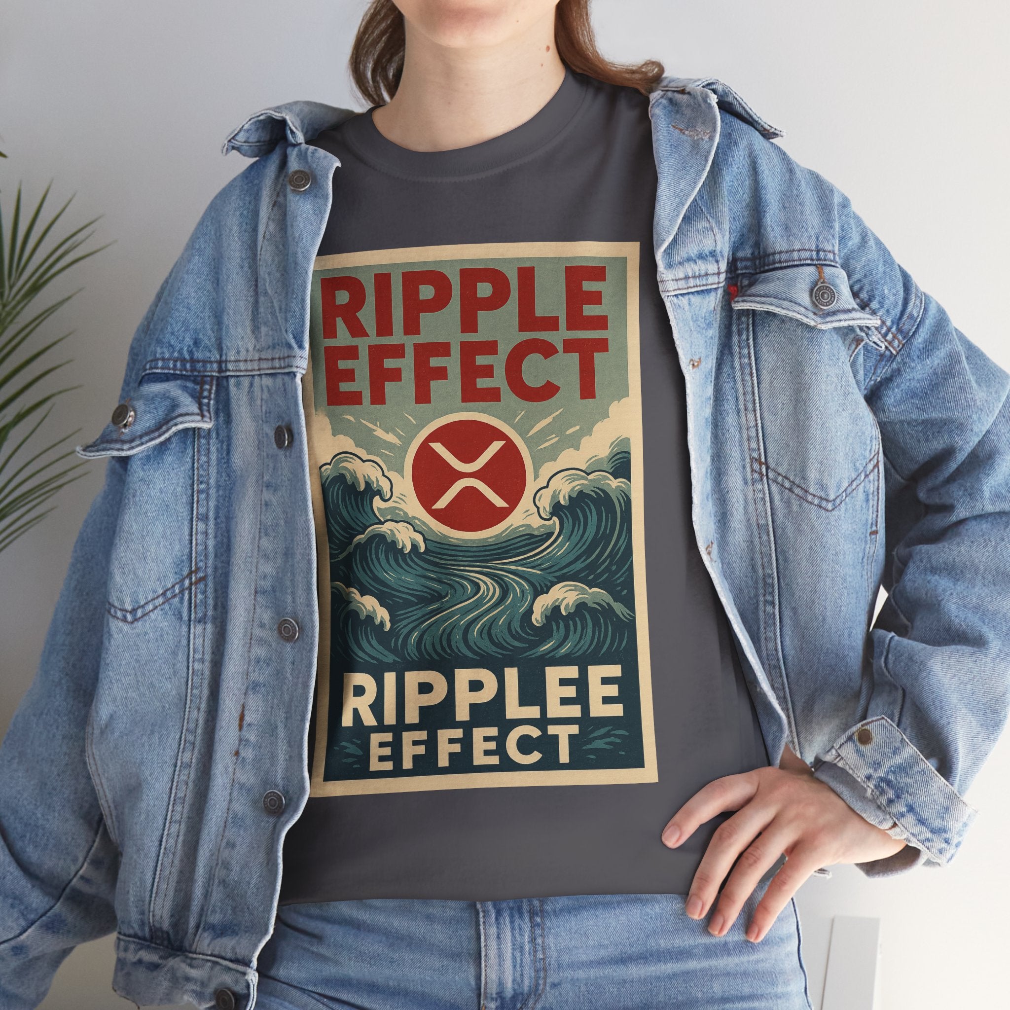 Ripple Effect Tee — Vintage Wave XRP Crypto Graphic T-Shirt