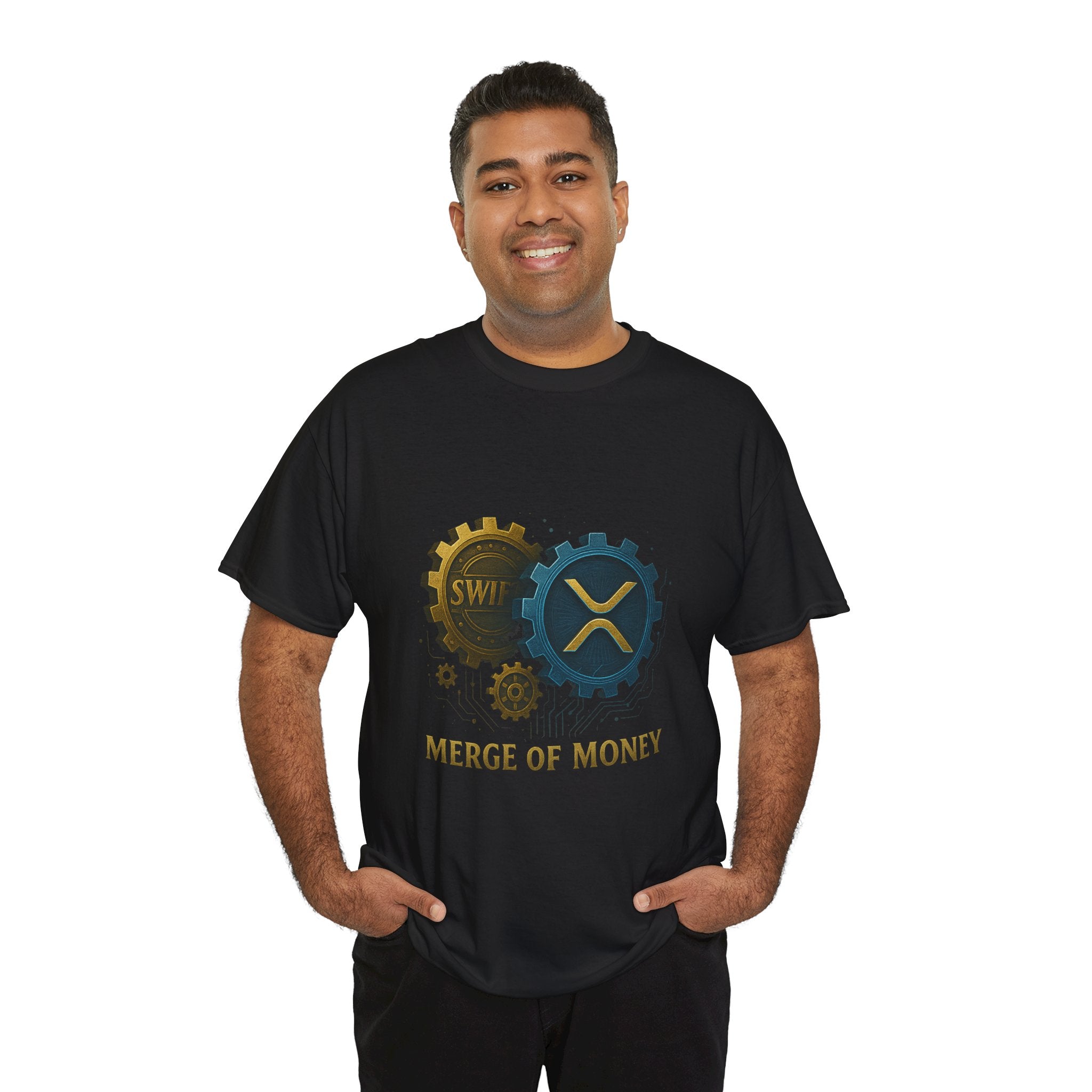Merge of Money Tee - Cryptocurrency Gears XRP & SWI Crypto T-Shirt