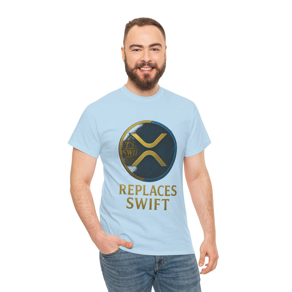 XRP 'Replaces Swift' Cotton Tee — Crypto Ripple Logo T-Shirt