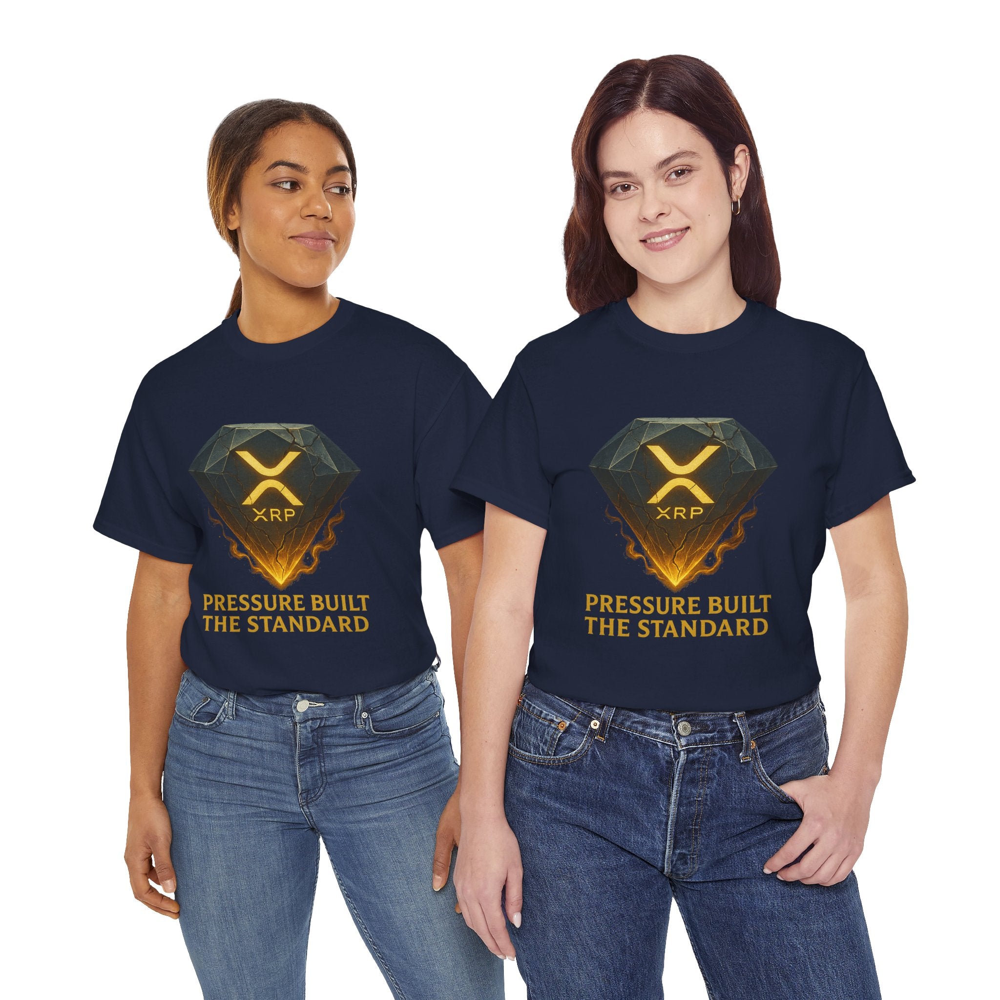 XRP Diamond Tee — "Pressure Built The Standard" Crypto Graphic T‑Shirt
