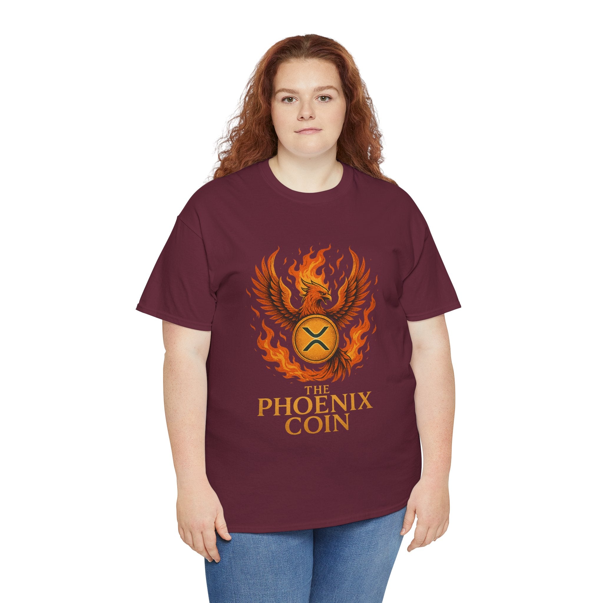 Phoenix Coin T‑Shirt — Fiery Phoenix Crypto Logo Tee
