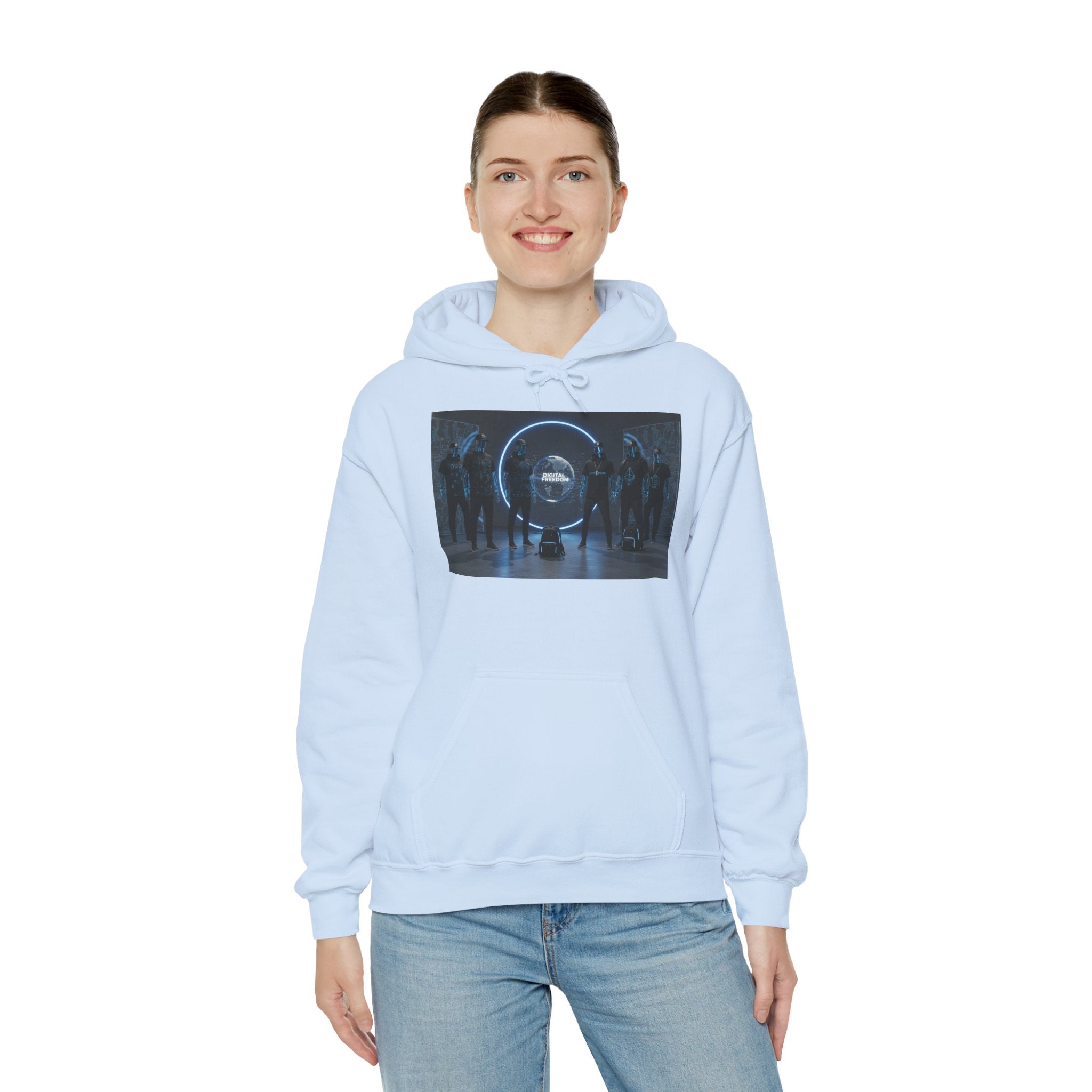 Futuristic Neon Portal Hoodie – Cyberpunk Sci‑Fi Crew Graphic Sweatshirt