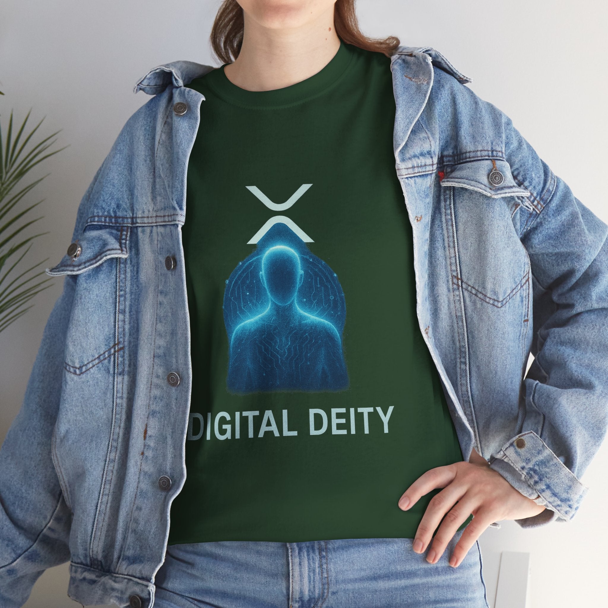 Digital Deity T‑Shirt — Futuristic Neon Tech Hoodie Tee