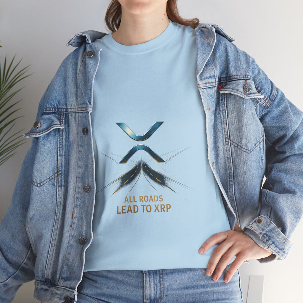 All Roads Lead to XRP T-Shirt — Crypto Ripple Logo Tee
