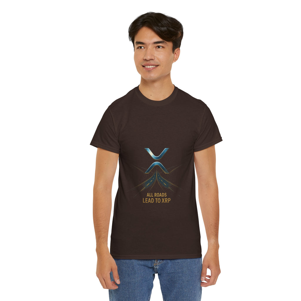 All Roads Lead to XRP T-Shirt — Crypto Ripple Logo Tee