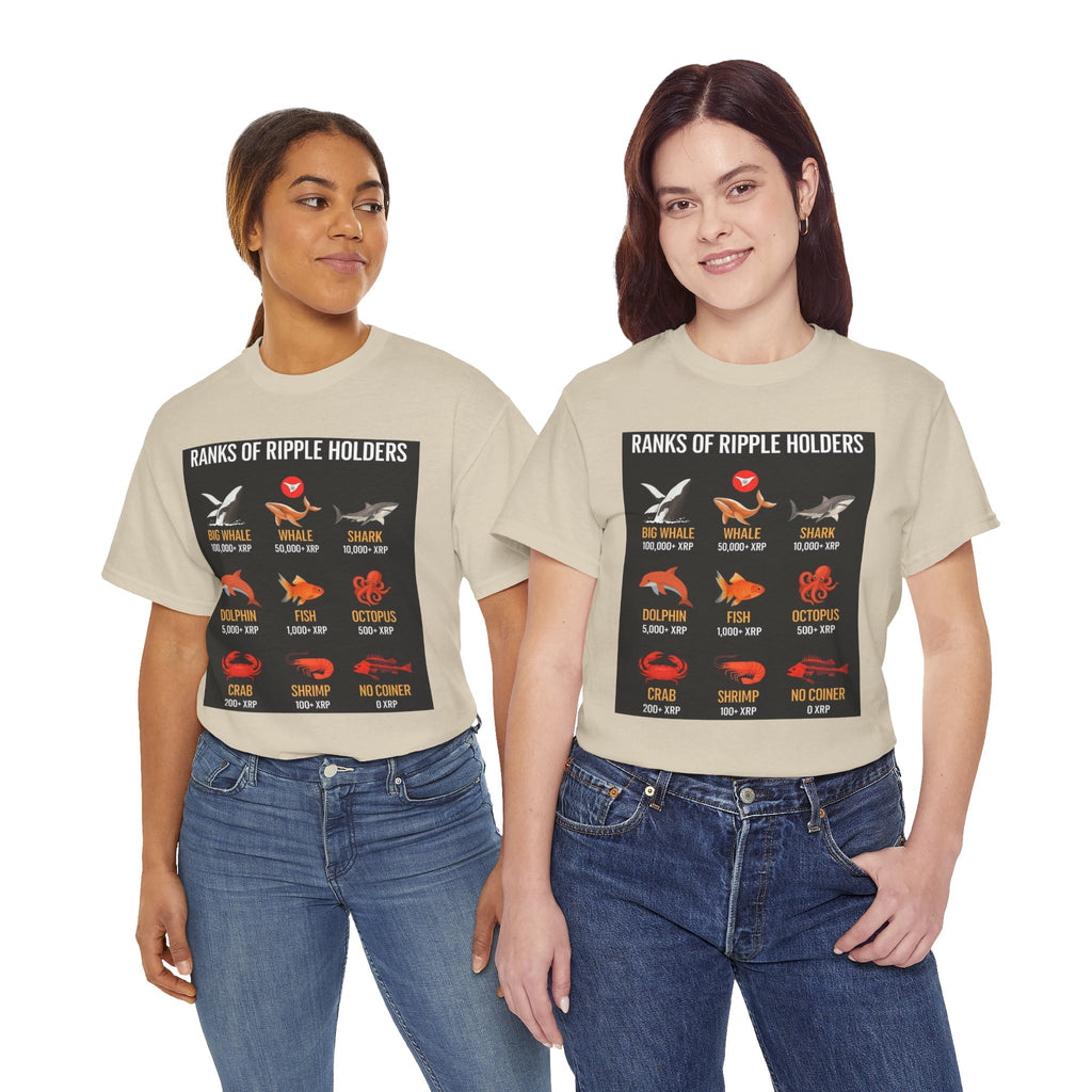 Crypto Ranks T-Shirt – "Ranks of Ripple Holders" Illustrated Guide