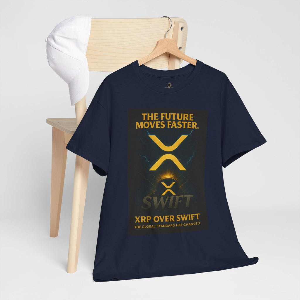XRP Swift Crypto T-Shirt — “The Future Moves Faster” XRP Over Swift Tee