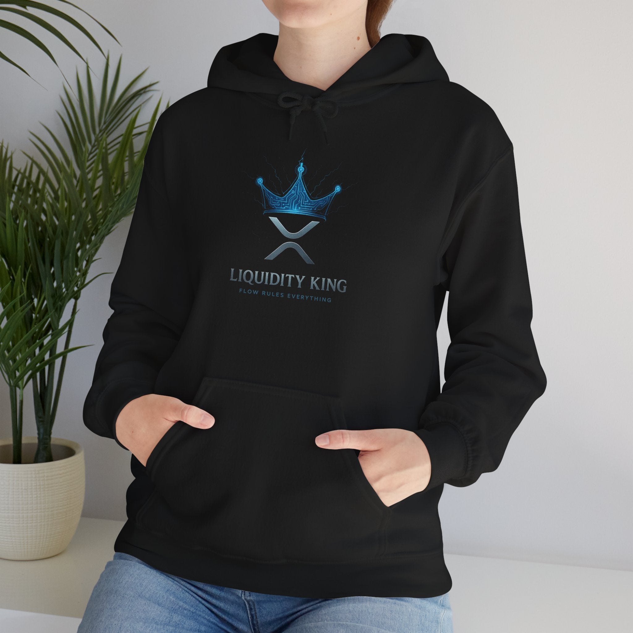 Liquidity King Hoodie — Blue Crown Logo Pullover