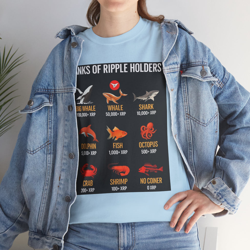 Crypto Ranks T-Shirt – "Ranks of Ripple Holders" Illustrated Guide