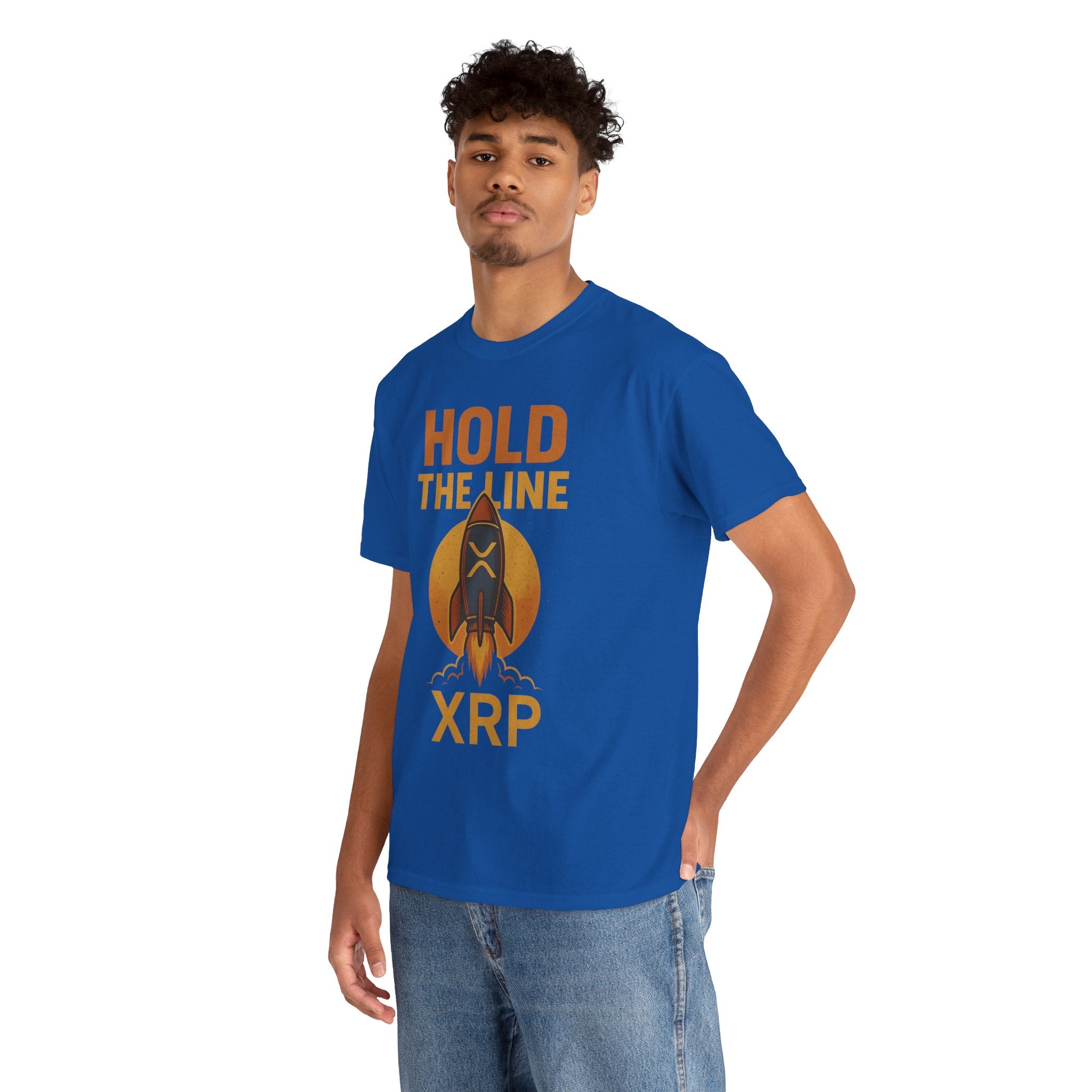 XRP Hold The Line Rocket Tee — Crypto Investor T‑Shirt