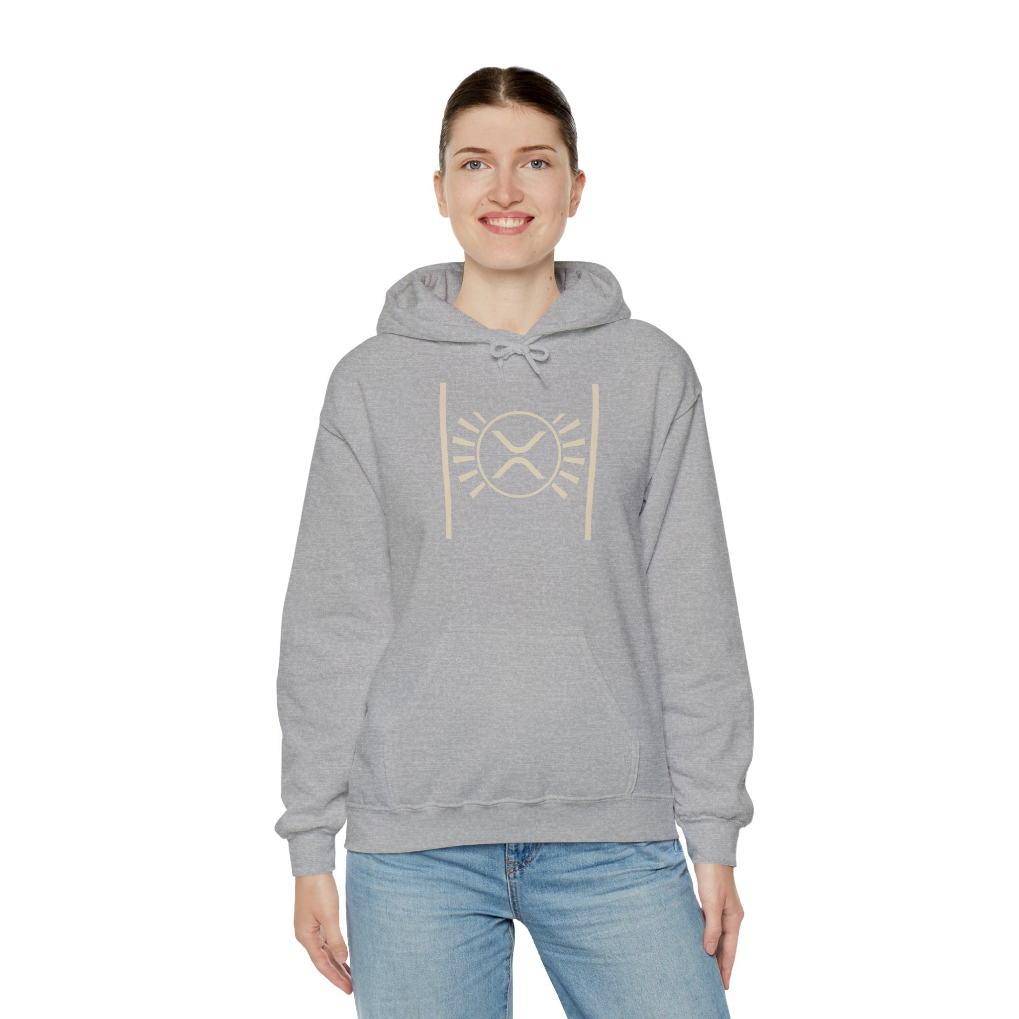 XRP Minimalist Logo Hoodie — Crypto Sun Symbol Sweatshirt